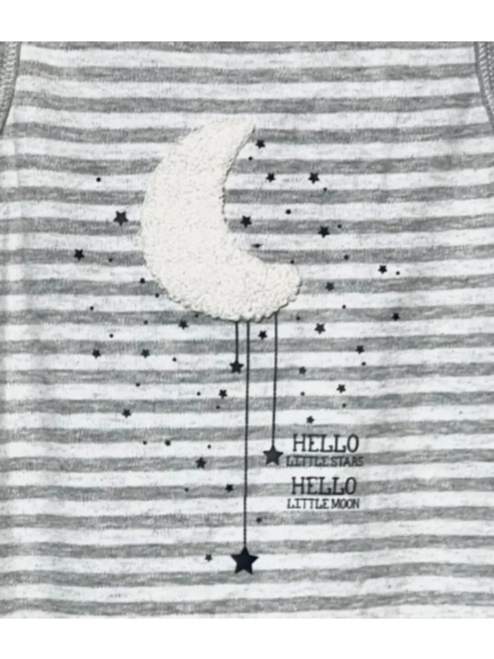 Mud Pie 3m 6m NWT Stars Moon applique Footed sleeper sleeveless gray white